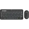 Logitech | Pebble 2 Combo - Tastatur og mus sett - trådløs - Bluetooth LE - Nordisk layout - Tonal-Graphite
