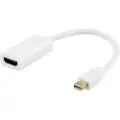 Deltaco DP-HDMI46 - Video adapter - Mini DisplayPort hann til HDMI hunn - 20 cm - hvit - 4K-støtte