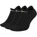 Nike Training No-Show, Hælsokker, Sort, Voksen, Unisex, White, 34-38