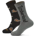 Timberland for man. TB0A6BTB0011 Set 2 Pairs of Socks Print Grey, Navy (M), Homewear, Cotton