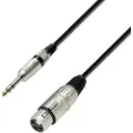 Adam hall K3 BFV 0100, 6.35mm, Hankjønn, XLR (3-pin), Hunkjønn, 1 m, Sort, Sølv