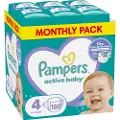 Pampers Active Baby 4 bleier, 9-14 kg, 180 stk.