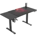 Ultradesk Level V2, Rett, Rektangulær form, MDF, Stål, Spilling, Sort