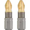 Kwb 124102, 2 stykker, Pozidriv, PZ 2, Stål, 25 mm, 25,4 / 4 mm (1 / 4)