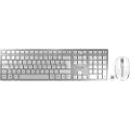 Cherry DW 9100 SLIM - Tastatur- og mussett - trådløs - 2.4 GHz, Bluetooth 4.2 - AZERTY - Fransk - hvit, sølv