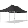 TOOLPORT 3x6 m aluminium, pop up partytelt, uten sidepaneler, svart