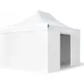 TOOLPORT 3x4,5 m aluminium, pop up partytelt, 4 sidepaneler, hvit