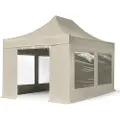 TOOLPORT 3x4,5 m aluminium, pop up partytelt, 4 sidepaneler, creme