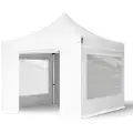 TOOLPORT 3x3 m aluminium, pop up partytelt, 4 sidepaneler, hvit