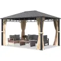 TOOLPORT 3x4 m paviljong , inkl 4 sidepaneler champagnefarget