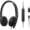Lenovo - Hodesett - on-ear - kablet - USB-C - svart - Zoom Certified