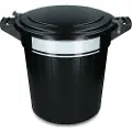 Vplast Storage bucket 80 l black, lid, lock and writing label 1 st