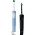 Oral-B Vitality Pro Duo, Voksen, Roterende vibrerende Tannbørste, Daglig stell, Sensitiv / Myk, Super sensitive, Sort, Blå, Hvit, 7800 bevegelser per minutt, 4 x 30 sec