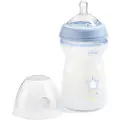 Chicco CHICCO_NaturalFeeling Plastflaske 330ml med silikonnippel rask flyt 6m+ Blå