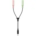 Sinox headset adapter. 0,2m. Sort