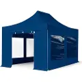 TOOLPORT 3x4,5 m aluminium, pop up partytelt, 4 sidepaneler, blå