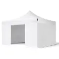 TOOLPORT 4x4 m aluminium, pop up partytelt, 4 sidepaneler, hvit
