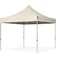 TOOLPORT 3x3 m aluminium, pop up partytelt, uten sidepaneler, creme