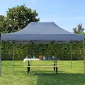TOOLPORT 3x4,5 m stål, pop up partytelt, uden sidepaneler, mørkegrå