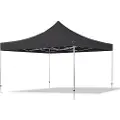TOOLPORT 4x4 m aluminium, pop up partytelt, uten sidepaneler, svart