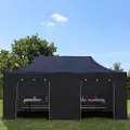 TOOLPORT 3x6 m stål, pop up partytelt, 4 sidepaneler, svart
