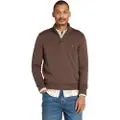 Timberland for man. TB0A2BMX2431 Williams River brown one-quarter zip pullover (S), Casual, Cotton
