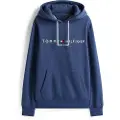 Tommy Hilfiger for man. MW0MW11599 Fleece hoodie with hood and blue drawstring (M), Casual, Cotton