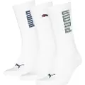 Puma Crew Socks Unisex (3-Pack), Clothing, White/Various Logo Colors, 35-38