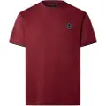Hackett London for man. HM5000037 T-shirt Hs Badge maroon (L), Red, Casual, Cotton, Short sleeve