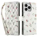 Mtp Products iPhone 16 Pro Rombisk blomsterlommebok-etui - roser