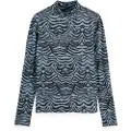 Scotch & Soda All Over Printed Mock Langarmet T-skjorte