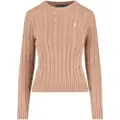 Ralph Lauren for woman. 211971795002 Brown knotted jumper (S), Casual, Cotton