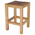 Wellhome Lav Firkantet Rustikk Trebenk 32.5x32.5x48.5 Cm