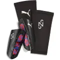 Puma Neymar Jr ULTRA Light Sleeve Football Shinguards, Accessories, Black/Red/Ultra Blue, L