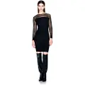 Armani Exchange for woman. XW001324AF13781MC108 Black bodycon dress (XS), Casual, Party, Wool, Acrylic, Long sleeve