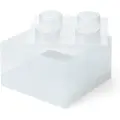 LEGO Storage Brick 4 Top Lid Glitter Translucent