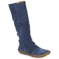 El naturalista for woman. 253132NF0005_0B0 Blue Silk Suede Boots (41), Leather, White, Flat, Zip, Casual