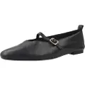 Alpe for woman. 555500 Paris leather ballet pumps black (40), Flat, Buckle, Casual