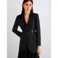Marella for woman. 2523046061200 Cerreto black elastic blazer (46), Casual, Polyester