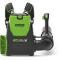 Greenworks GD60BPB, Ryggsekk løvblåser, Batteri, 225 km/t, 15,3 m³/t, Sort, Grønn, 3,75 kg