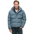 Superdry for man. M5011743A Jacket Everest Short Hooded Puffer blue (3XL), Casual, Polyester