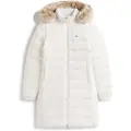 Tommy Hilfiger for woman. DW0DW18864 White shiny quilted down coat (L), Casual, Nylon