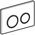 Geberit Omega20 betjeningsplade til dobbeltskyl, round: Plade og knapper: blankforkromet, Designringe: matforkromet