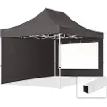 TOOLPORT 3x4,5 m stål, pop up partytelt, 2 sidepaneler, mørkegrå
