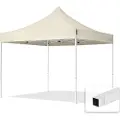 TOOLPORT 3x3 m stål, pop up partytelt, uden sidepaneler, creme