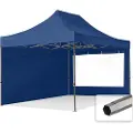 TOOLPORT 3x4,5 m stål, pop up partytelt, 2 sidepaneler, mørkeblå