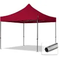 TOOLPORT 3x3 m stål, pop up partytelt, uden sidepaneler, rød