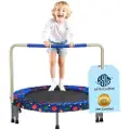 Vevor 36" barnetrampolin, 3 fot innendørs utendørs trampolin, sammenleggbar minitrampolin med håndtak, reboundertrampolin for småbarn, bursdagsgave til barn fra 3 år, gutter og jenter for moro, Bule