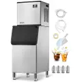 Vevor kommersiell ismaskin, 249,5 kg/24t ismaskin med 136 kg stor oppbevaringsbeholder, automatisk selvrensende ismaskin med berøringsskjerm for bar, kafé, restaurant, bedrift, kommersiell