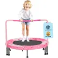 Vevor 36" barnetrampolin, 3 fot innendørs utendørs trampolin, sammenleggbar minitrampolin med håndtak, reboundertrampolin for småbarn, bursdagsgave til barn fra 3 år, gutter og jenter for moro, rød